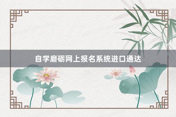 自学磨砺网上报名系统进口通达