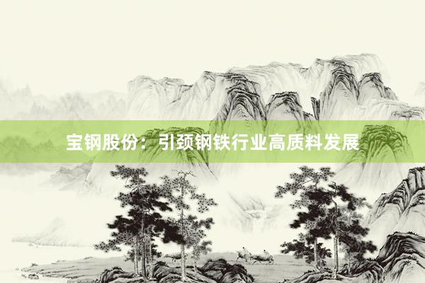 宝钢股份：引颈钢铁行业高质料发展